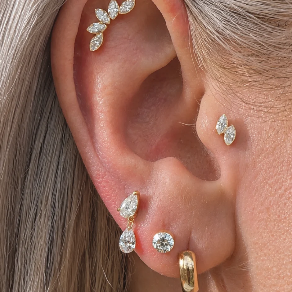 Pear Shape Lab-Grown Diamond Flat Back Earring - Image 7