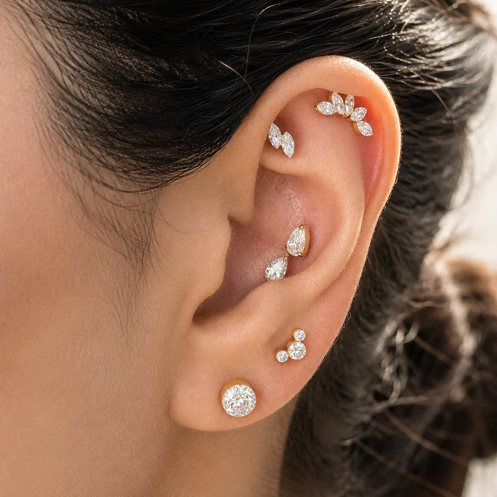 Pear Shape Lab-Grown Diamond Flat Back Earring - Image 9