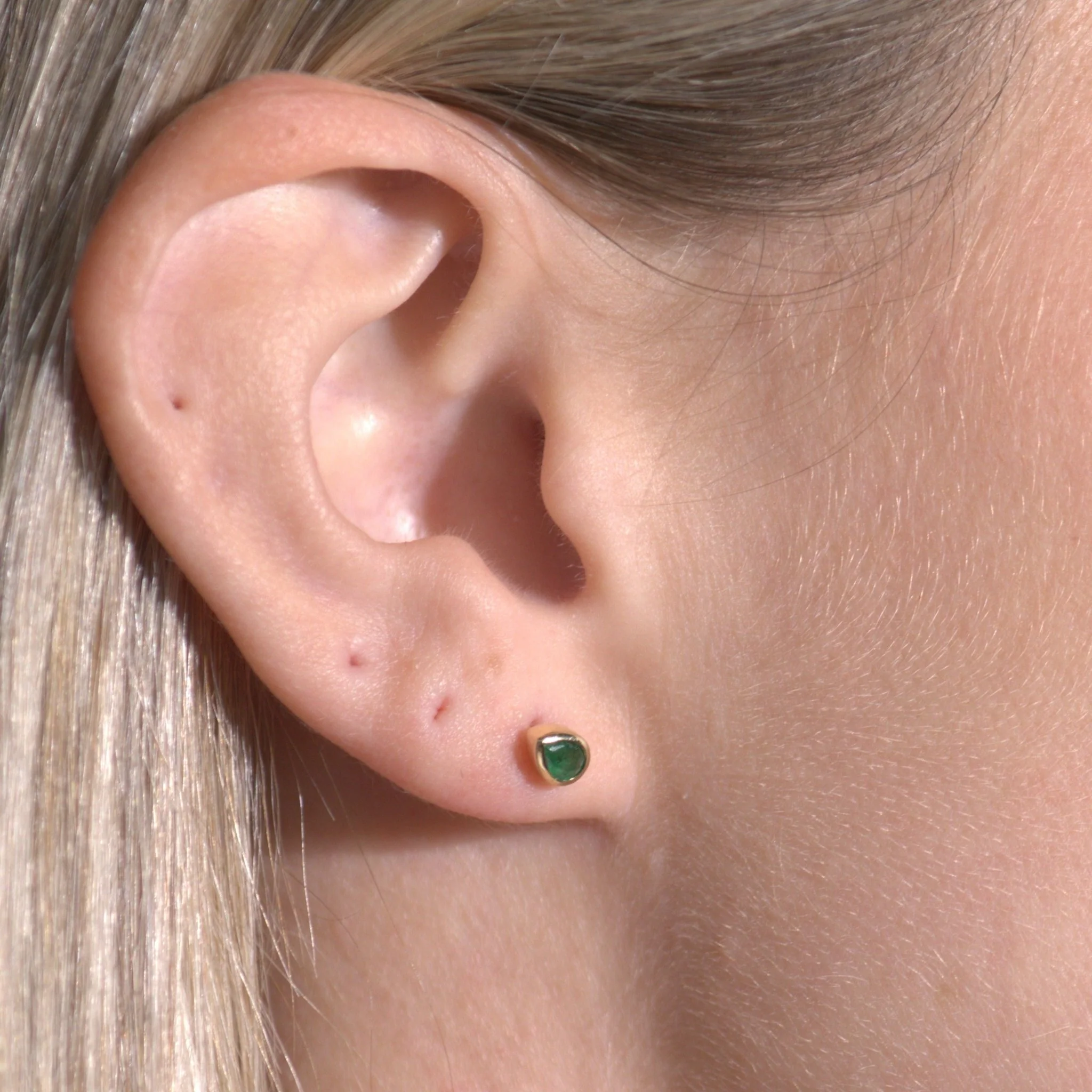 Yellow Gold Green Agate Teardrop Drop - Image 4