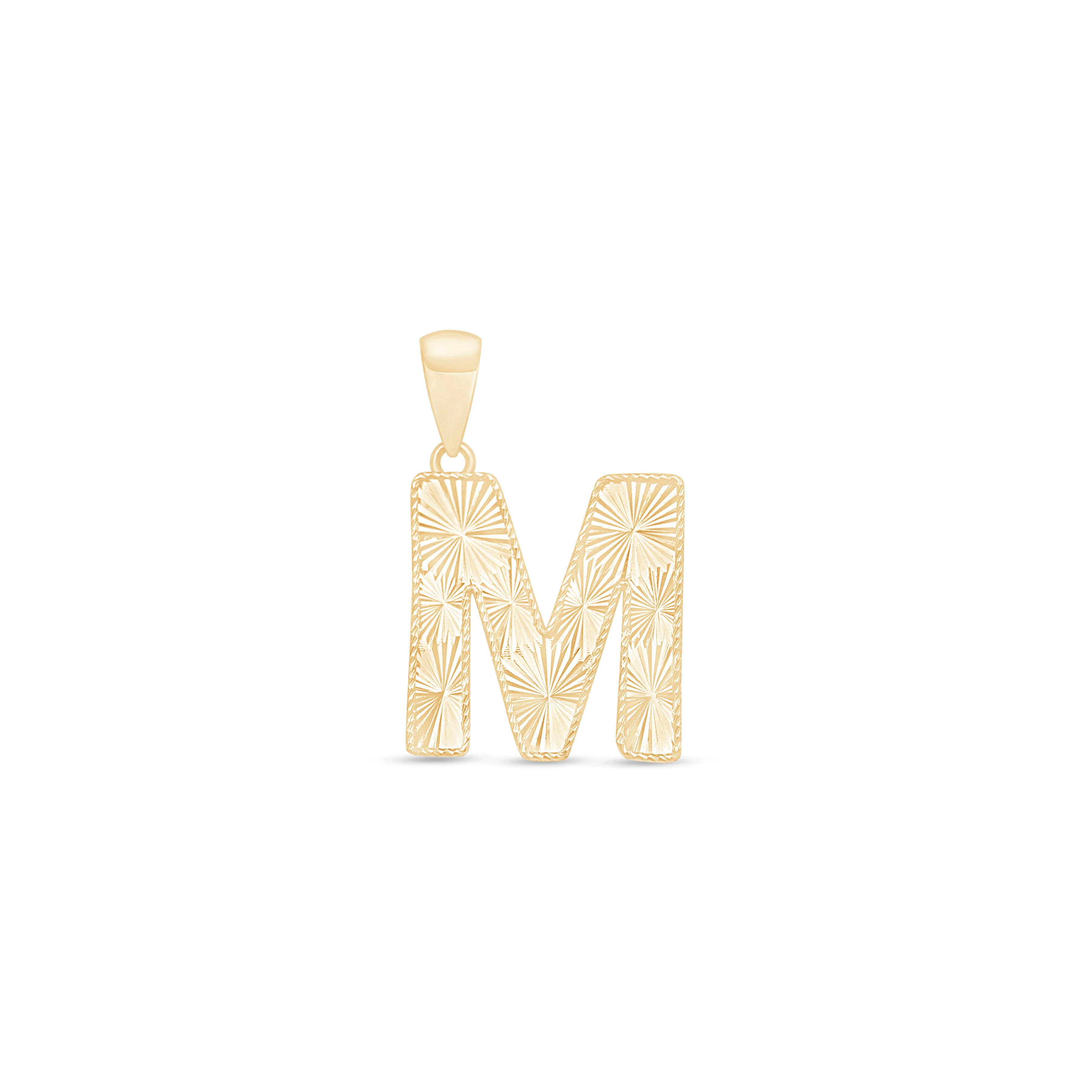 Yellow Gold Radiant-Cut Initial Pendant - M