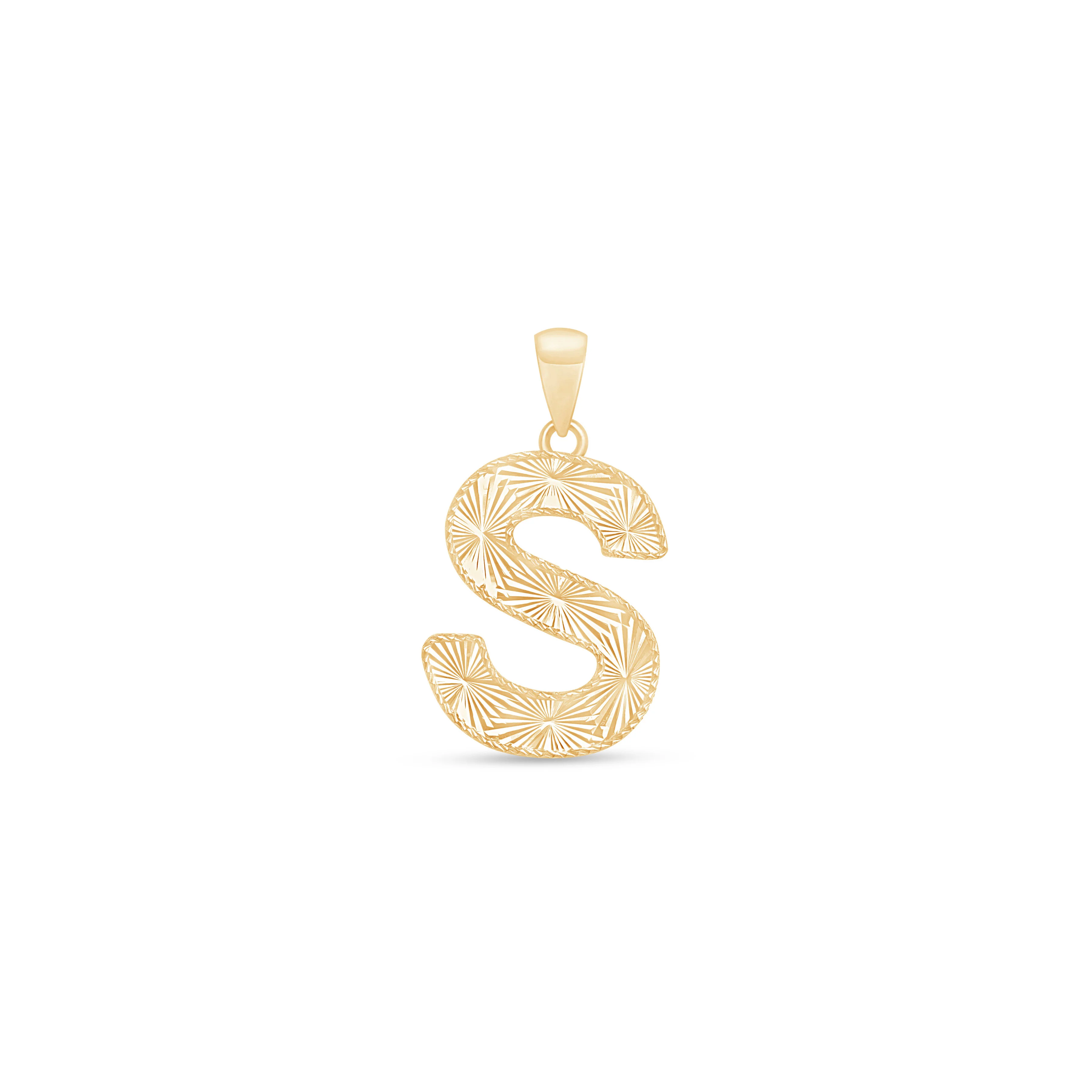 Yellow Gold Radiant-Cut Initial Pendant - S