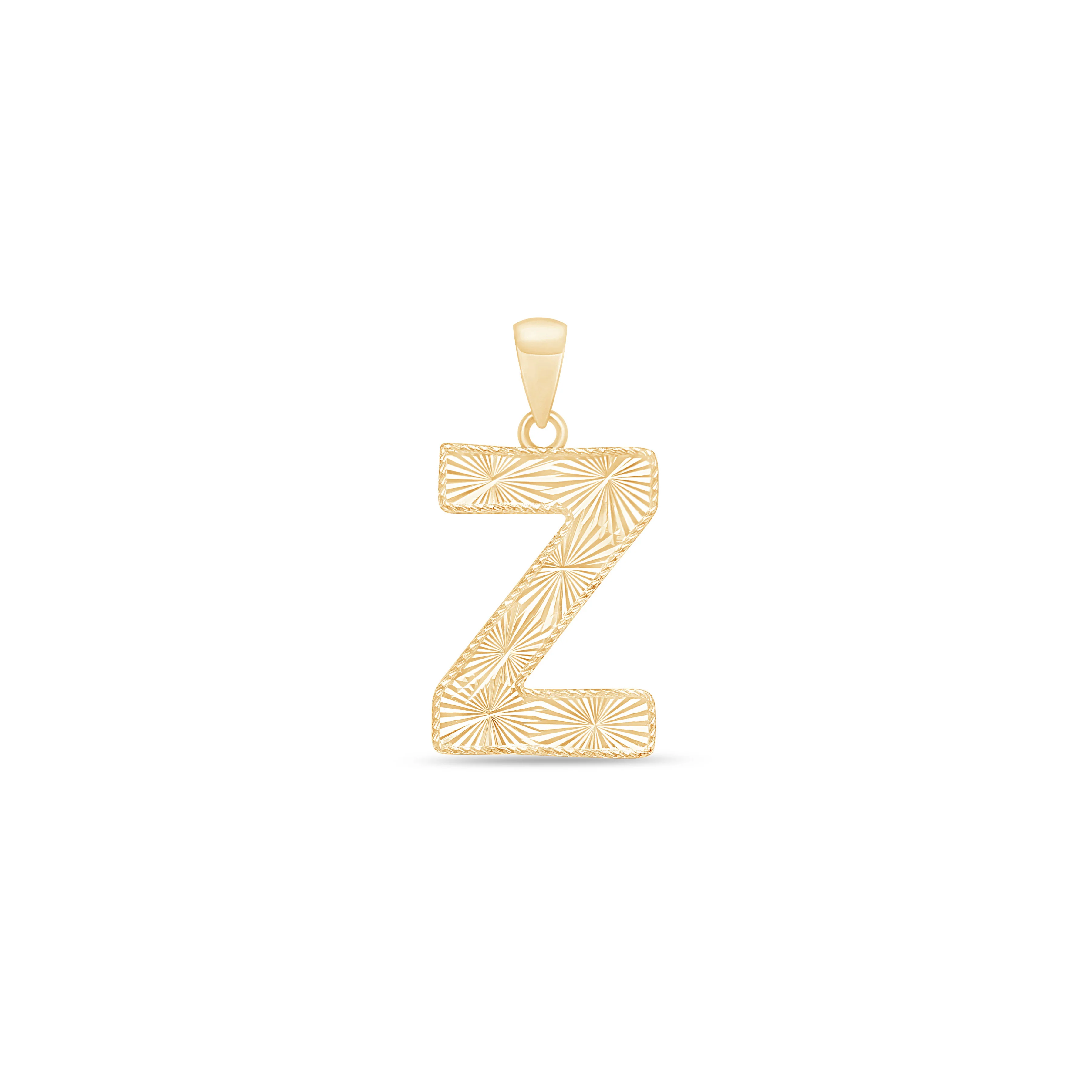 Yellow Gold Radiant-Cut Initial Pendant - Z