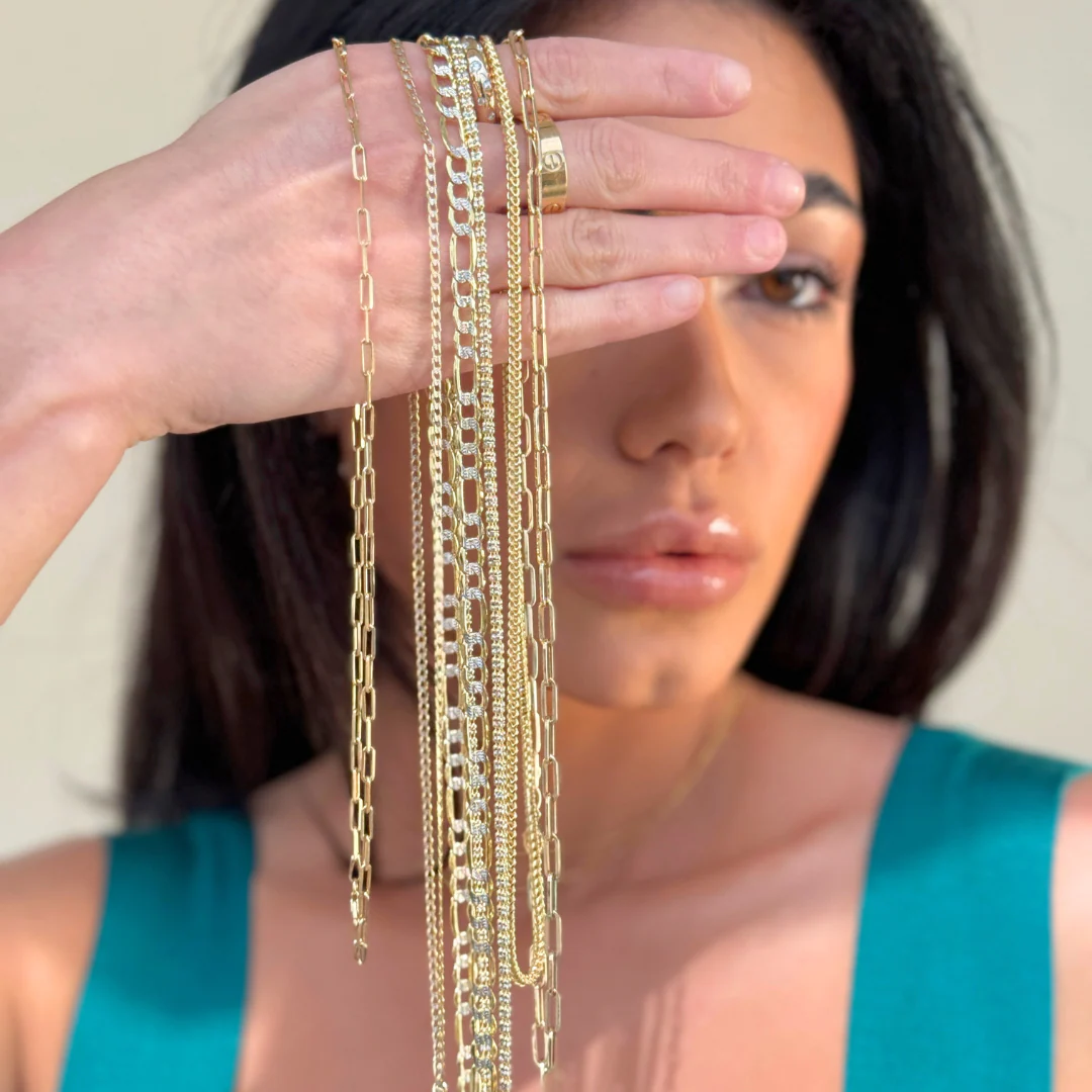 Yellow Gold Classic Mirror Chain Necklace - Image 2