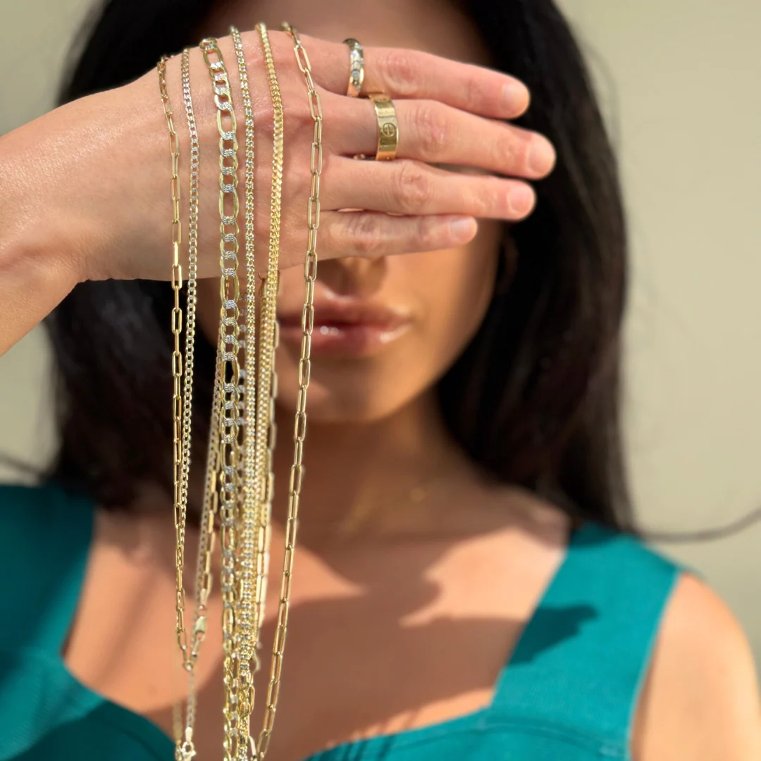 Yellow Gold Classic Mirror Chain Necklace - Image 4