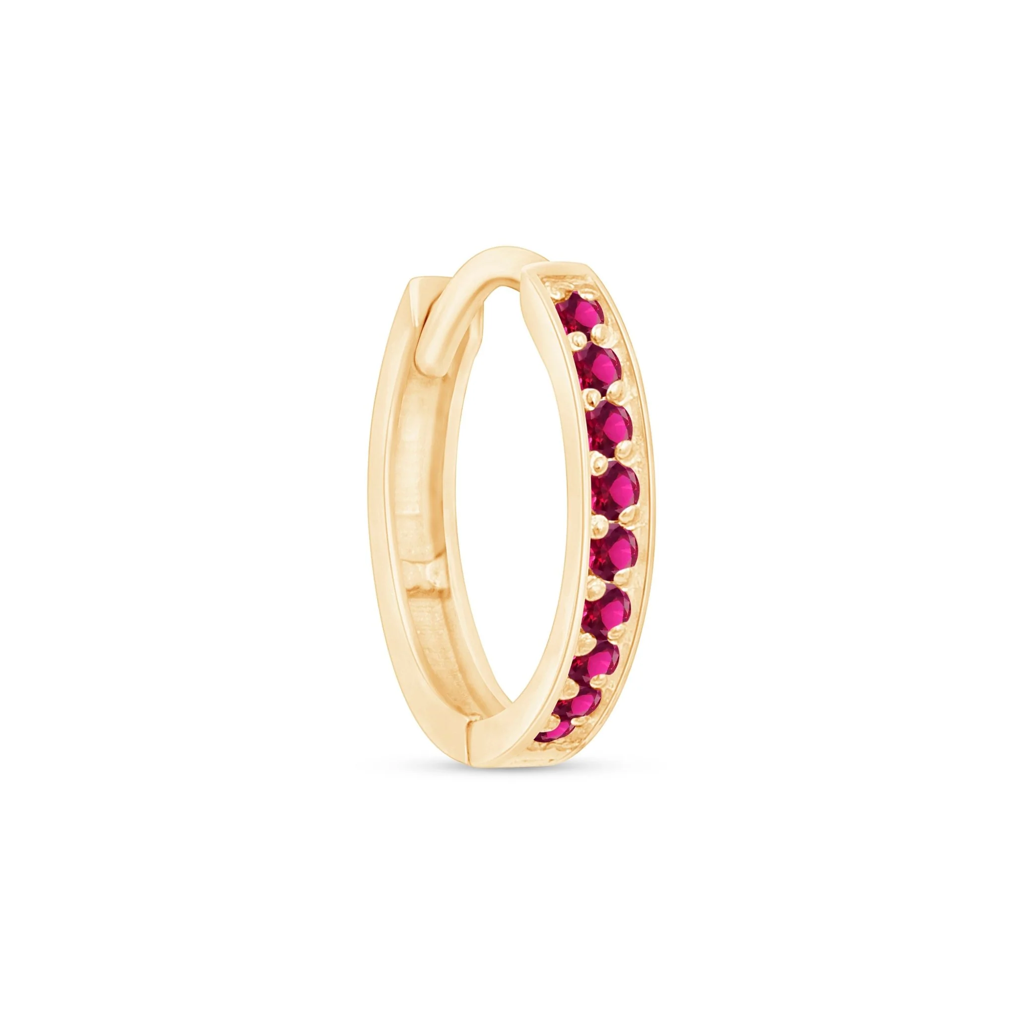 Yellow Gold Ruby Cartilage Hoop