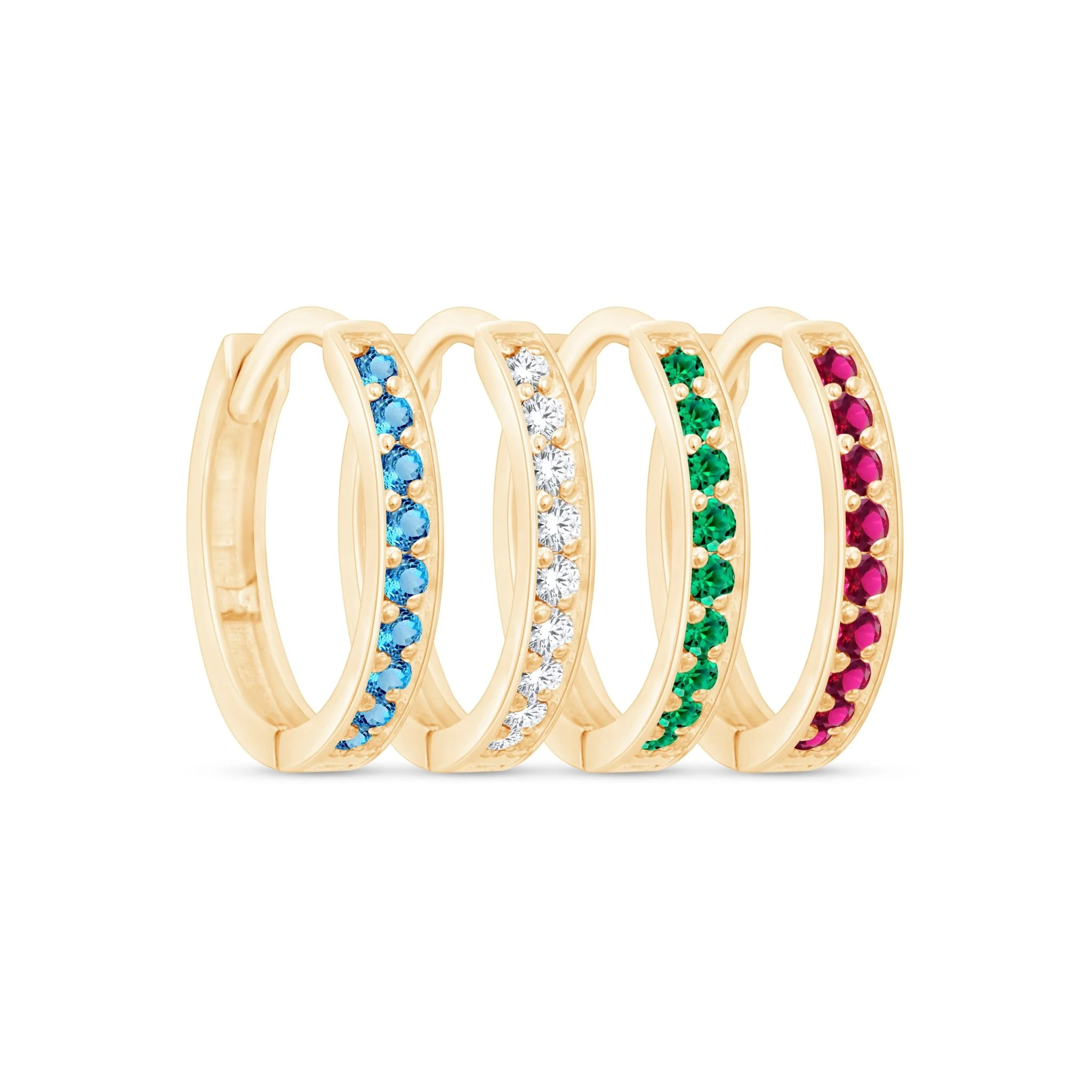 Yellow Gold Ruby Cartilage Hoop - Image 6