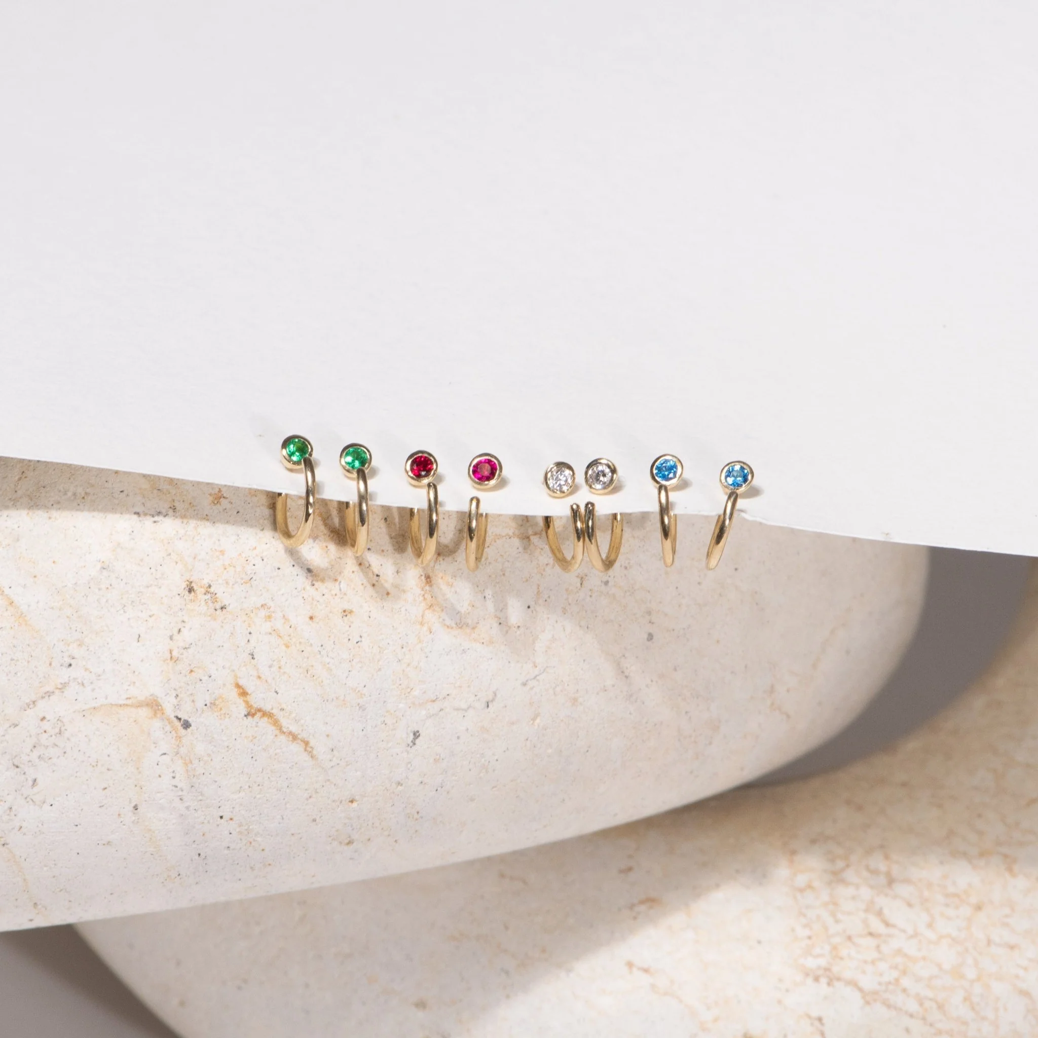 Yellow Gold Ruby Open Cuff Hoop - Image 5