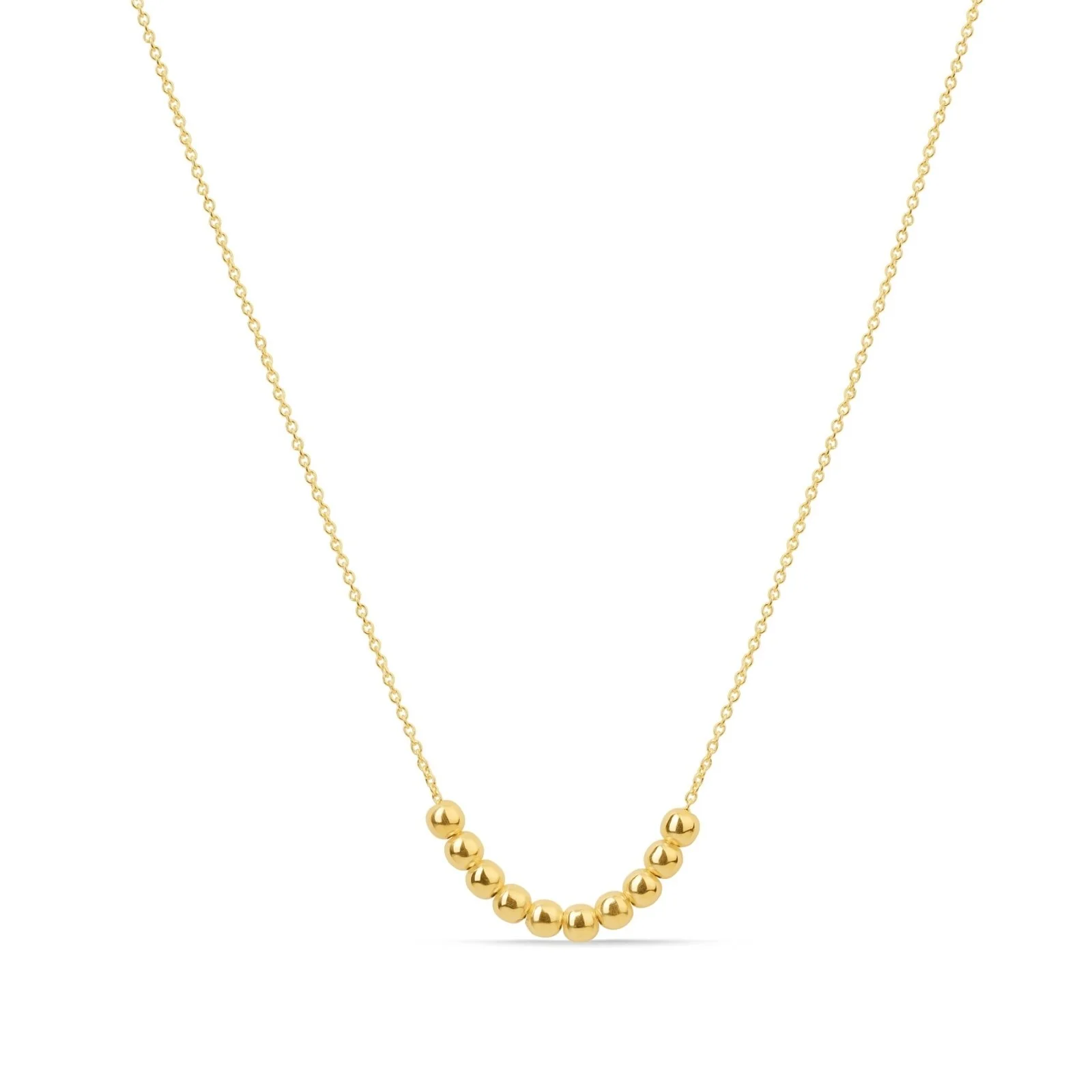 Yellow Gold Sliding Disc Bead Necklace