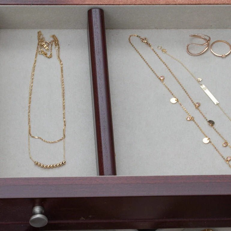 Yellow Gold Sliding Disc Bead Necklace - Image 3