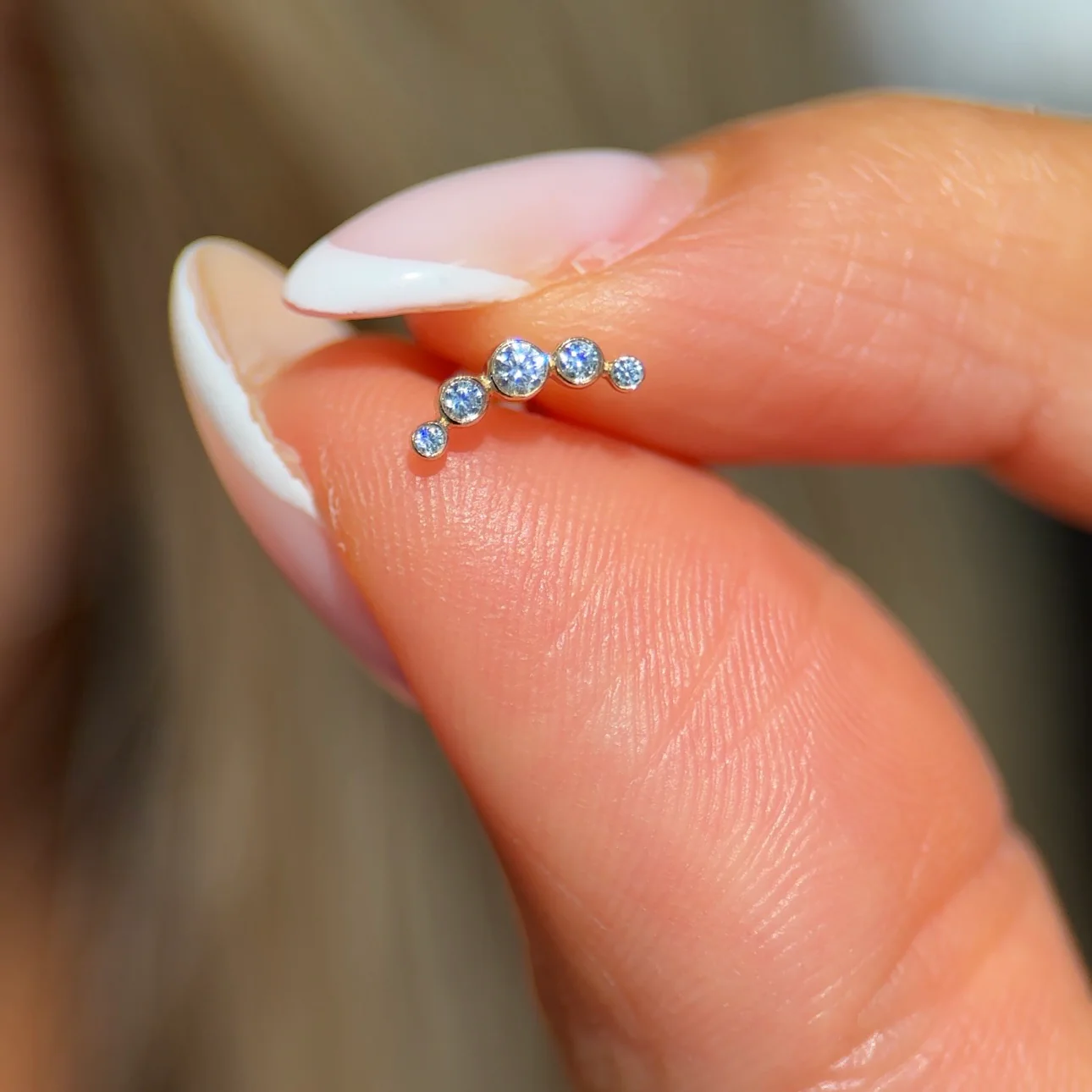 Yellow Gold CZ Stone Ear Crawler Flat Back Earring - Image 3