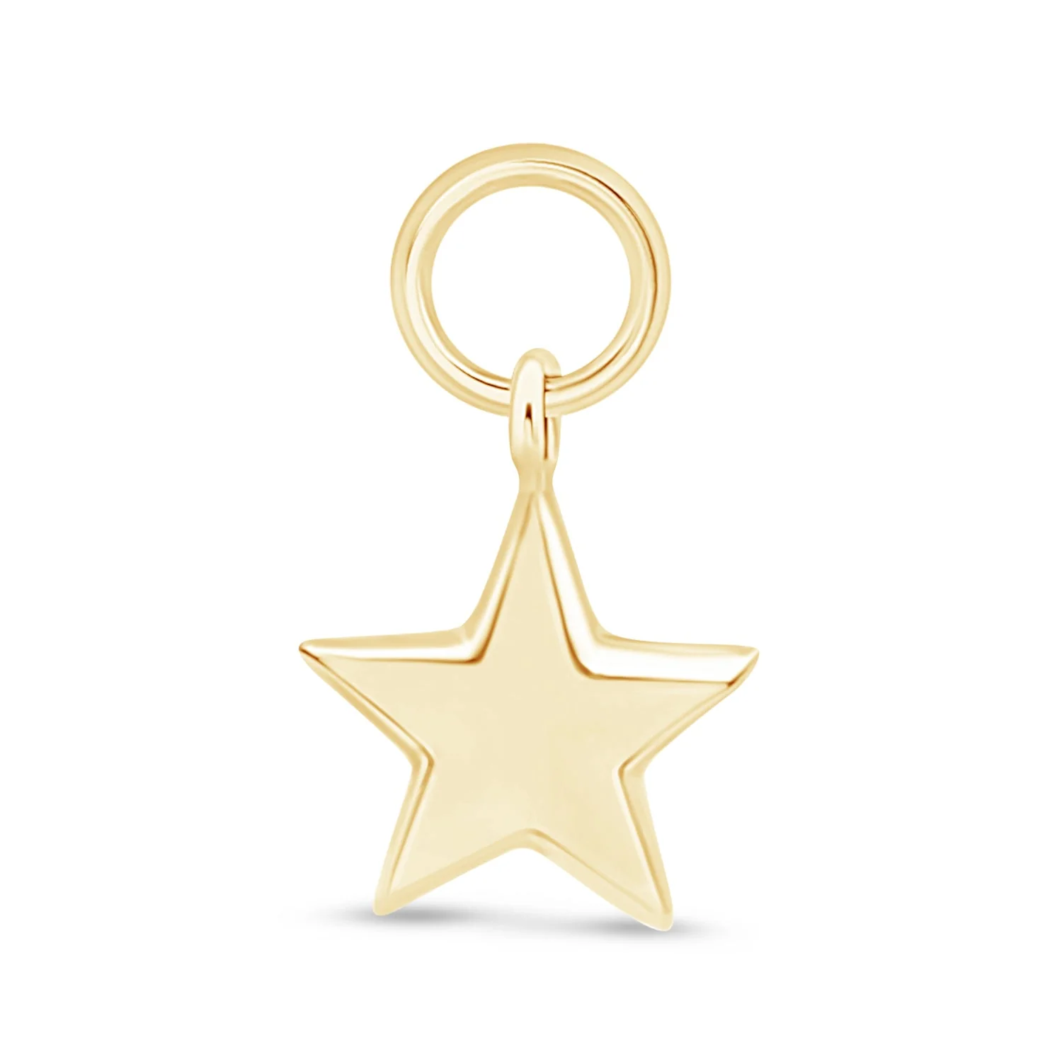 Yellow Gold Star Charm Hoop - Image 4