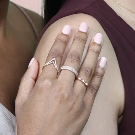Three Stone Diamond Ring in Solid 14k Yellow Gold - Image 3