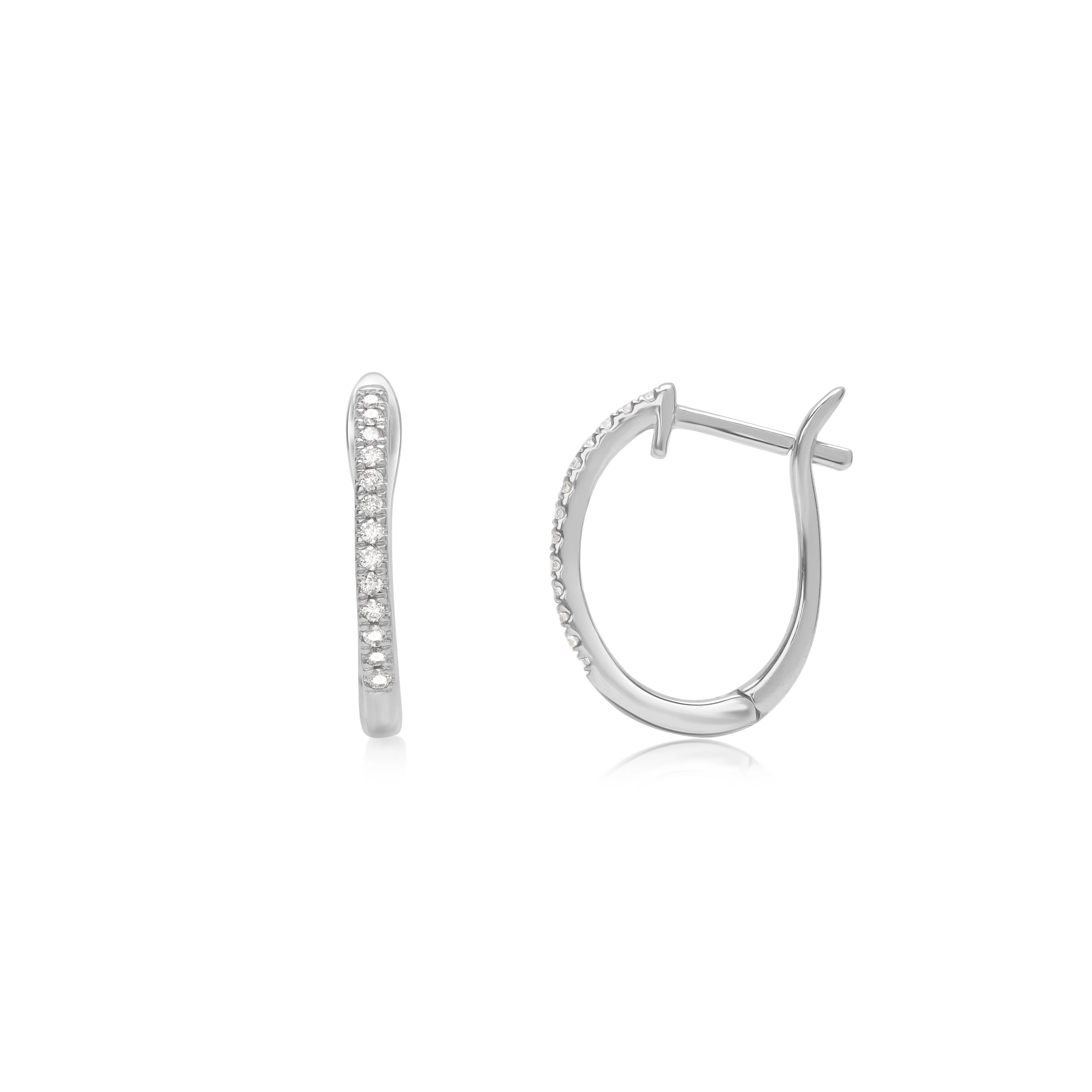 White Gold Diamond Huggie Hoop