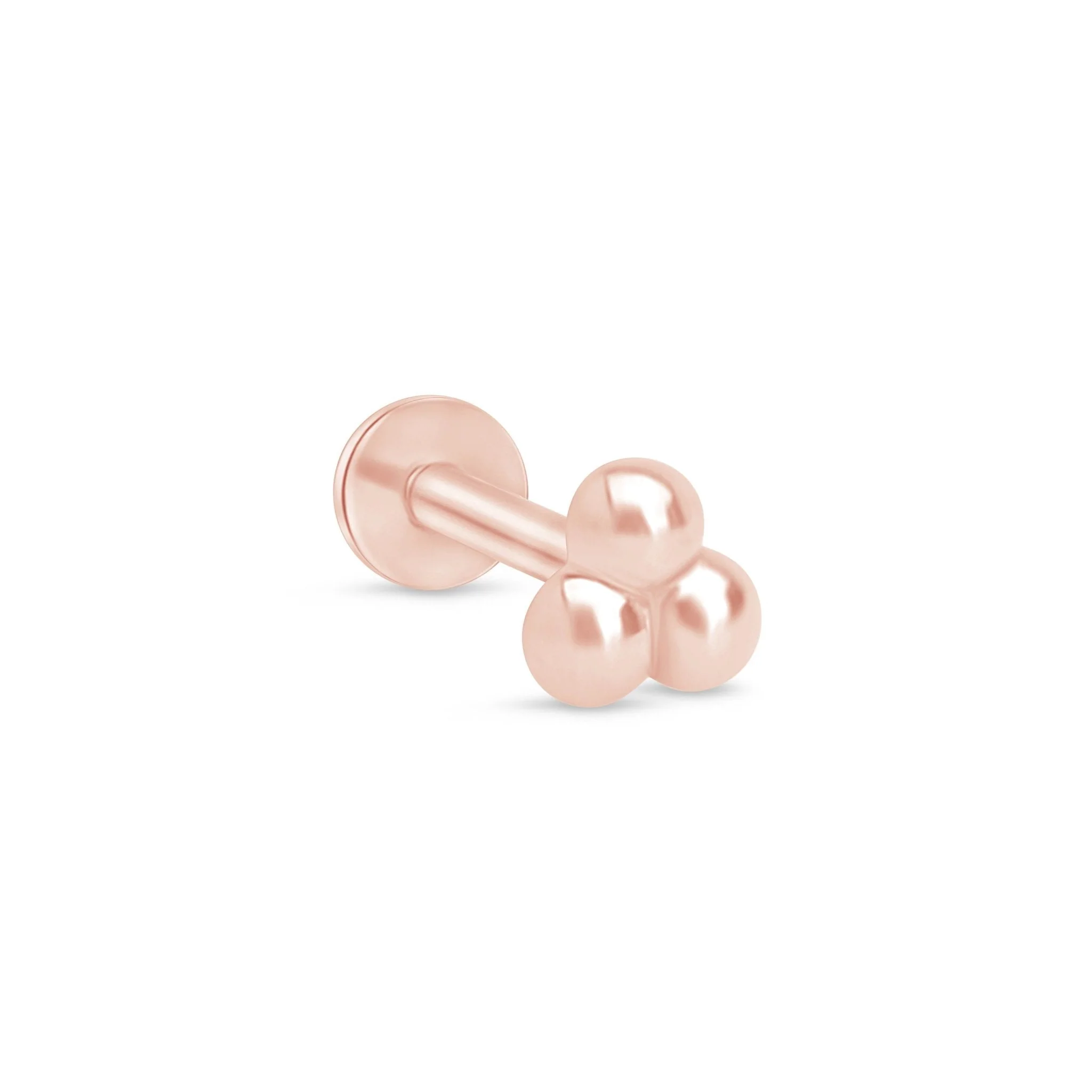 Rose Gold Trinity Beaded Cluster Flat Back Earring