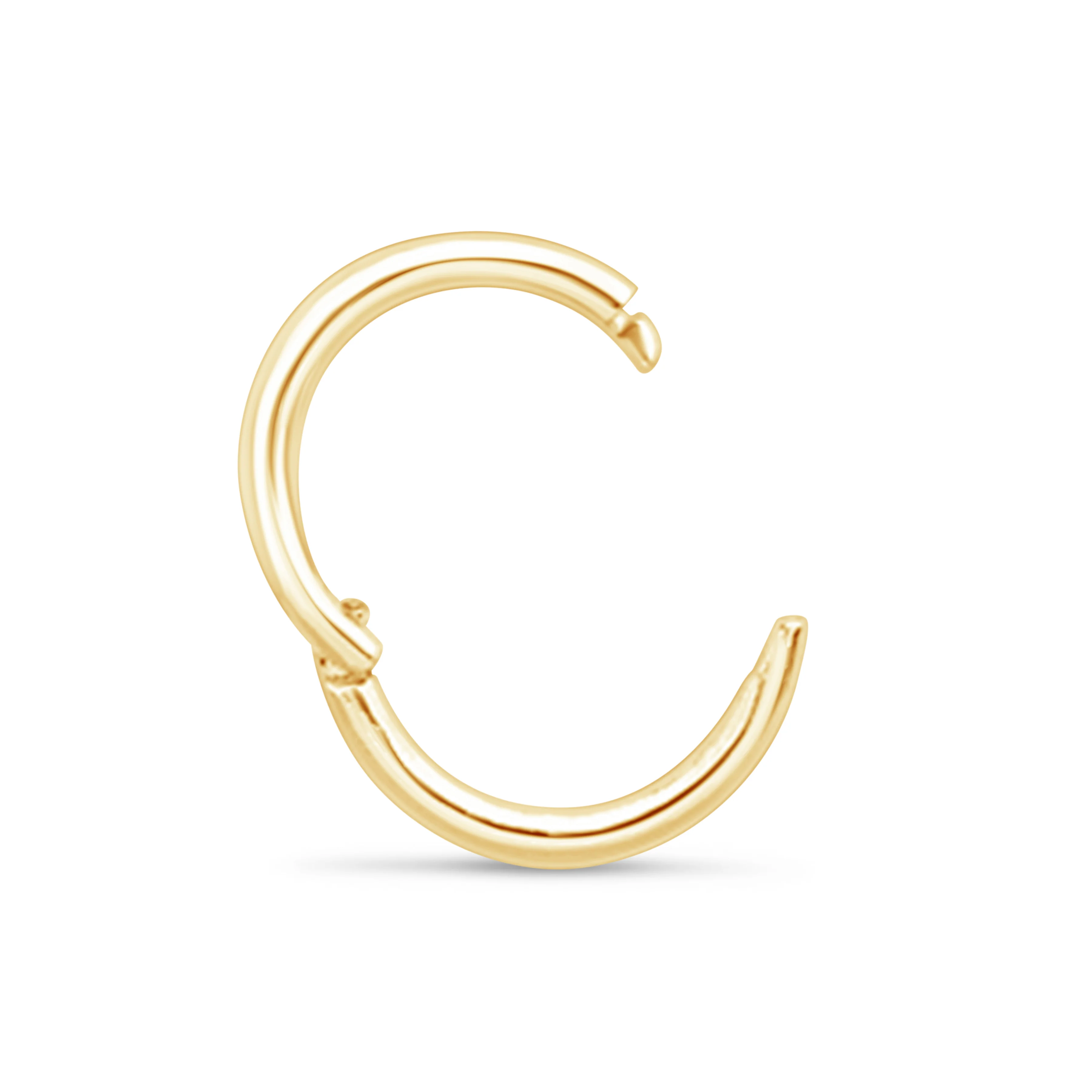 Yellow Gold Gemstone Trinity Charm Hoop - Image 2