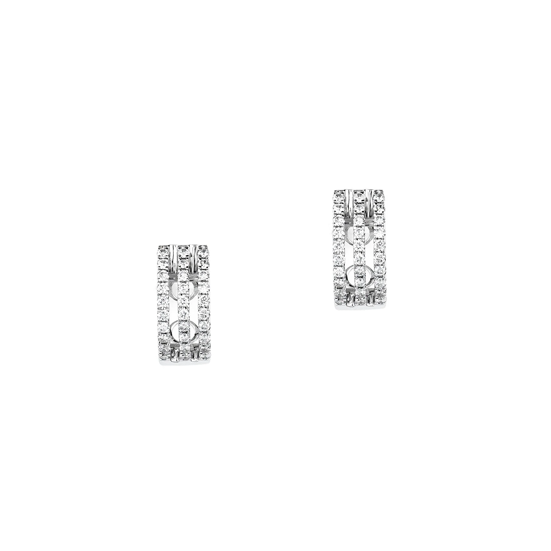 White Gold Triple Diamond Huggie