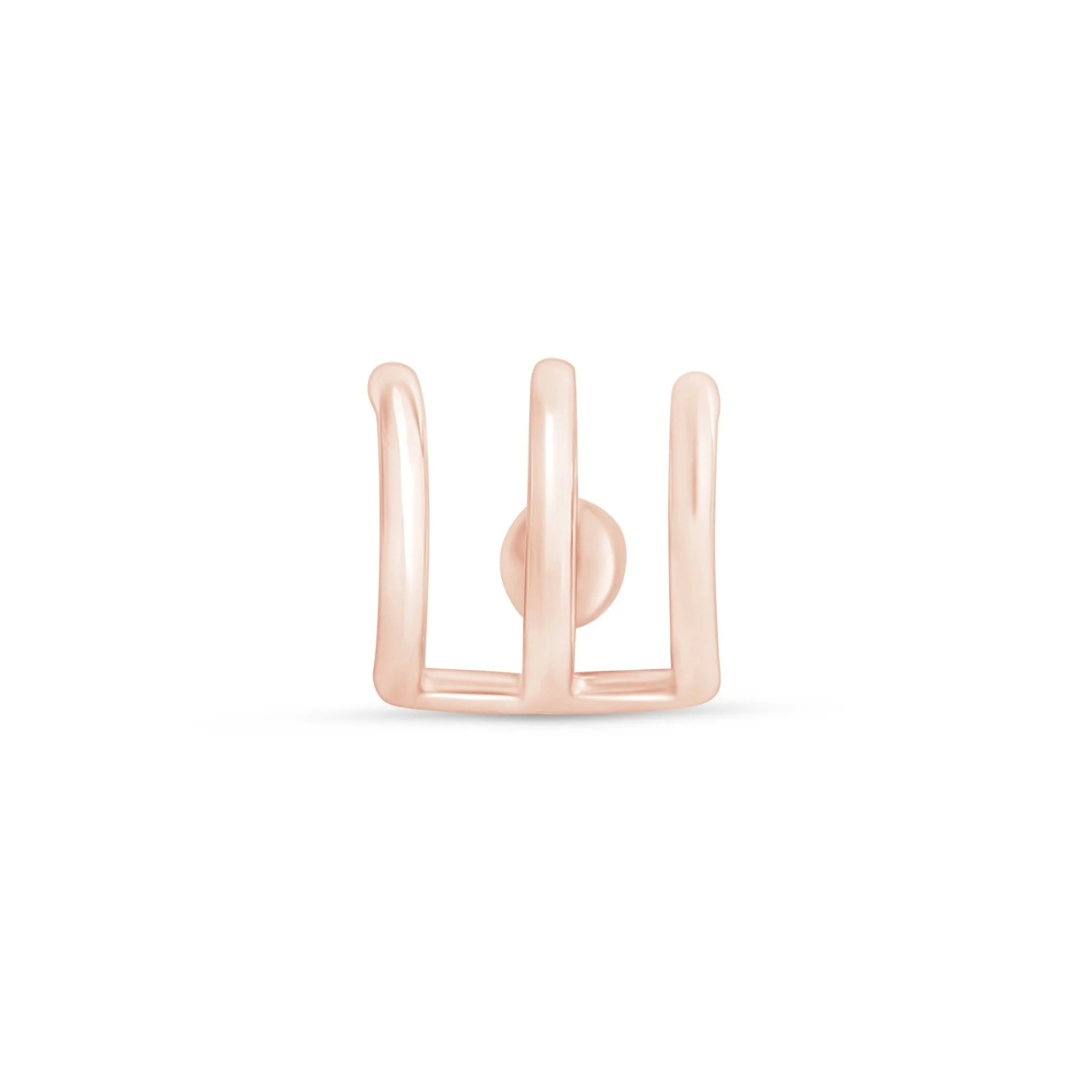 Rose Gold Triple Illusion Huggie Hoop - Image 4