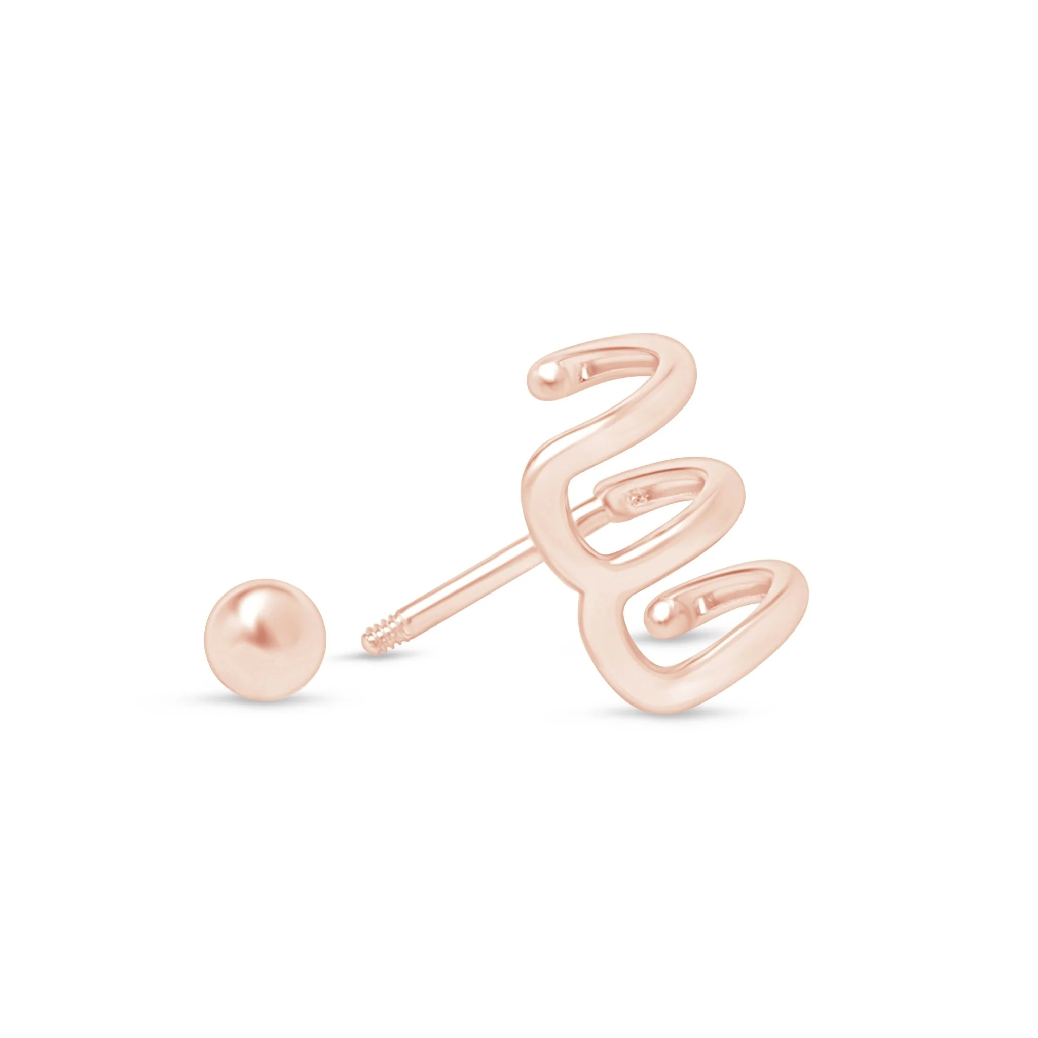 Rose Gold Triple Illusion Huggie Hoop - Image 7
