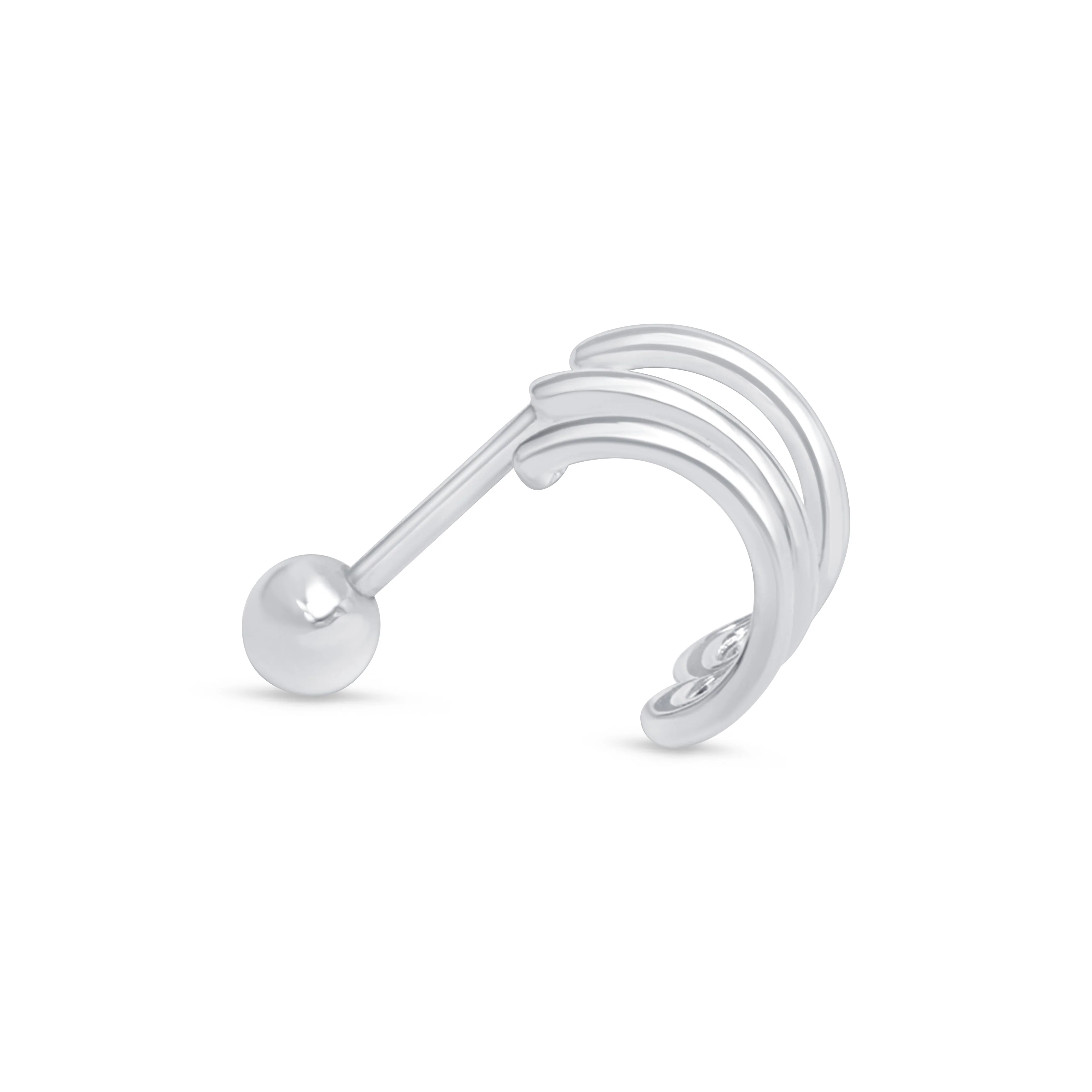 White Gold Triple Illusion Hoop Huggie