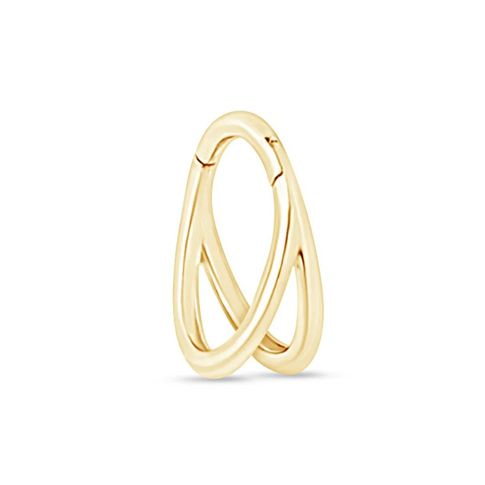 Yellow Gold Twin Band Statement Hoop