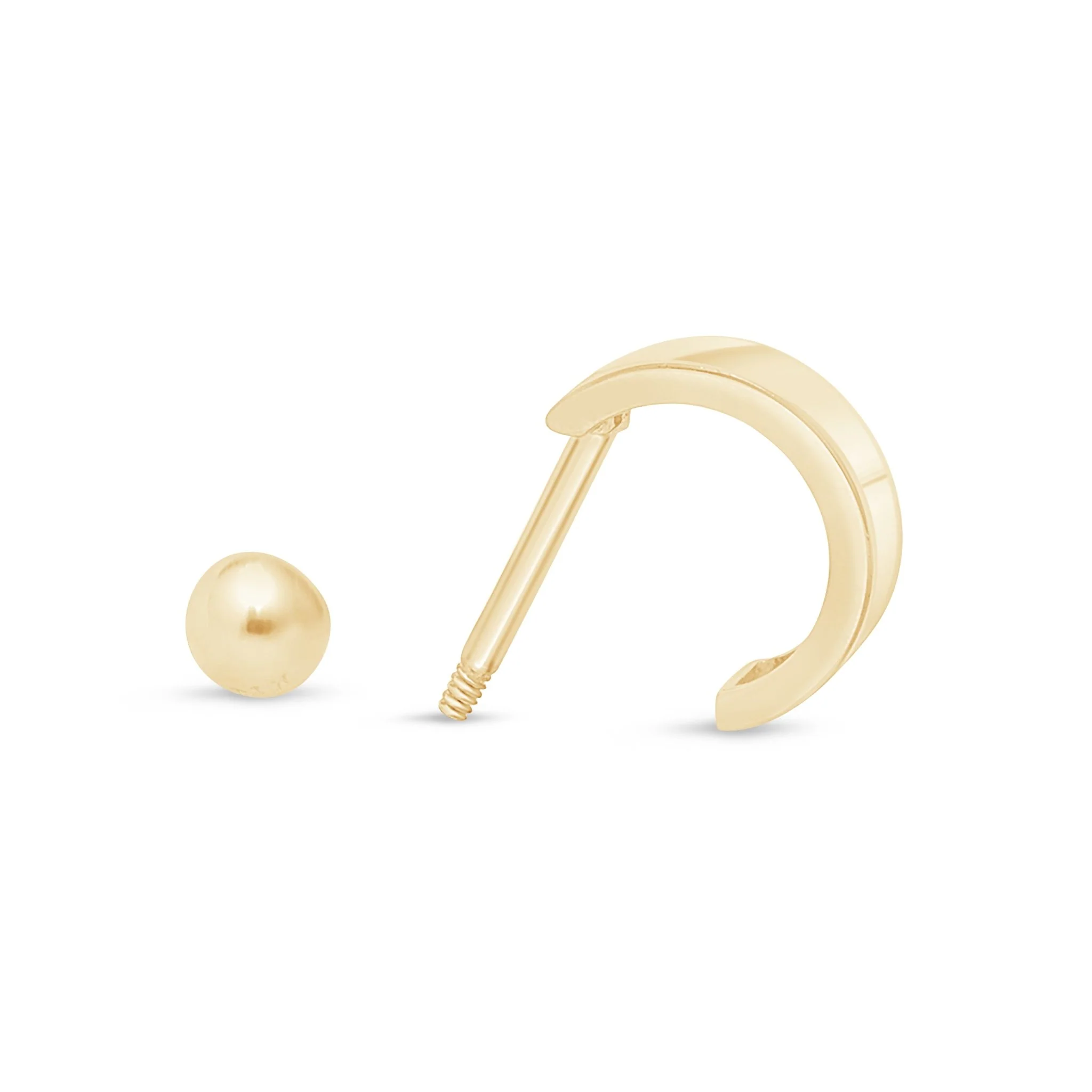 Yellow Gold Wide Huggie Hoop