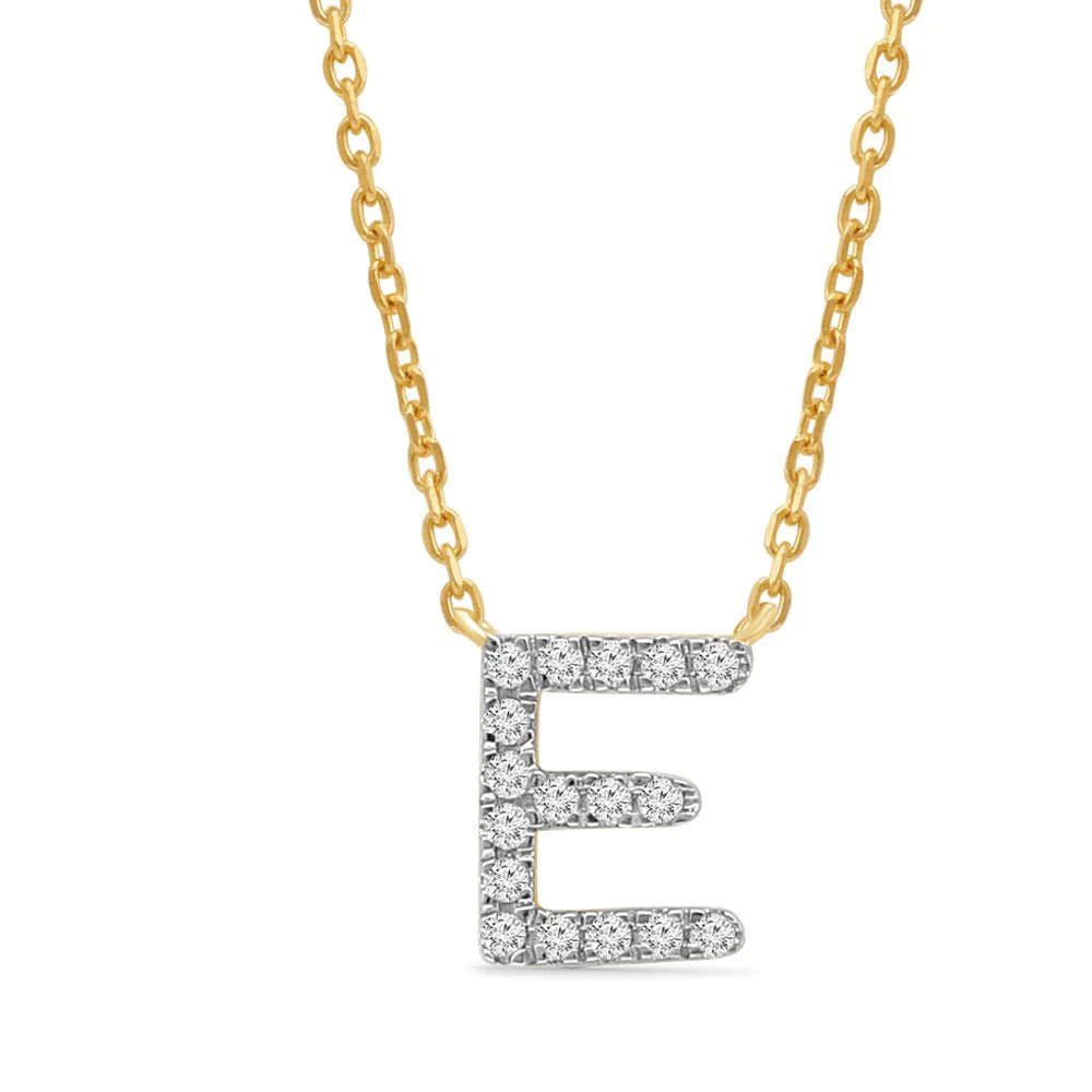 Yellow Gold Diamond Initial Charm Necklace - Image 16