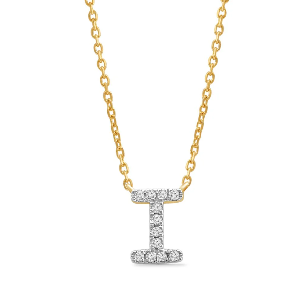 Yellow Gold Diamond Initial Charm Necklace - Image 20