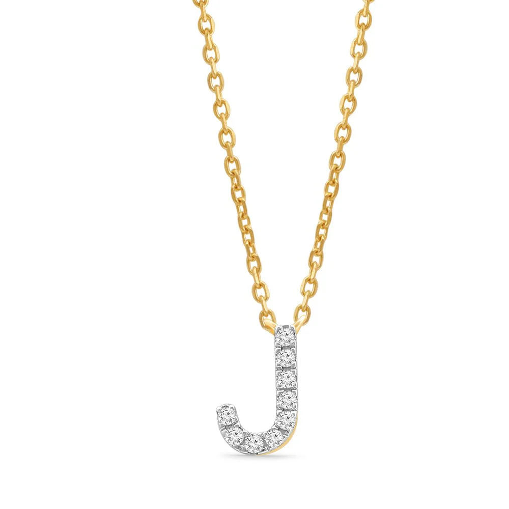 Yellow Gold Diamond Initial Charm Necklace - Image 21