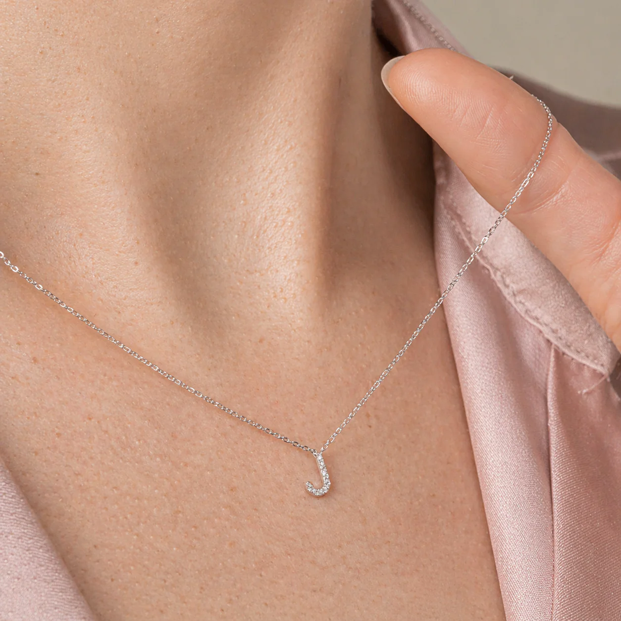 Yellow Gold Diamond Initial Charm Necklace - Image 38