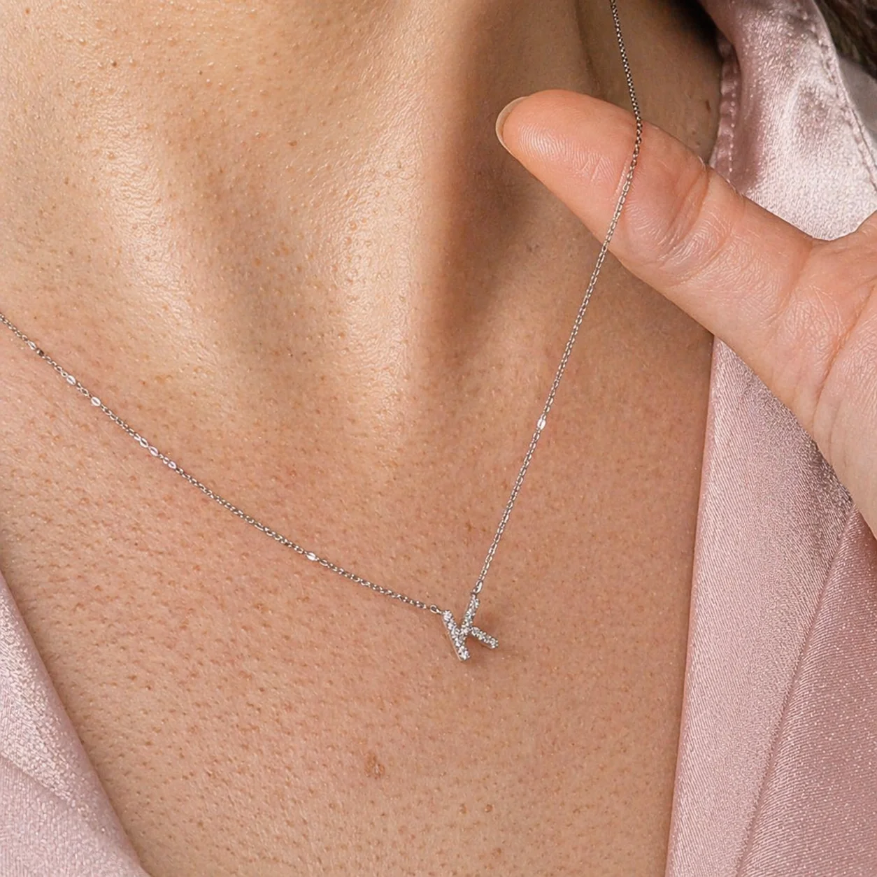 Yellow Gold Diamond Initial Charm Necklace - Image 39