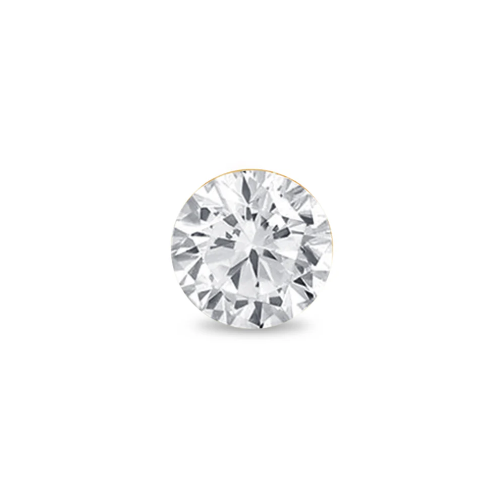 Yellow Gold Round Lab Grown Diamond Flat Back Earring - Image 23