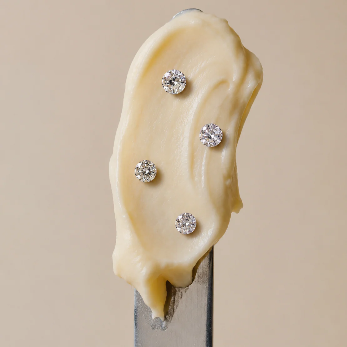Yellow Gold Round Lab Grown Diamond Flat Back Earring - Image 9