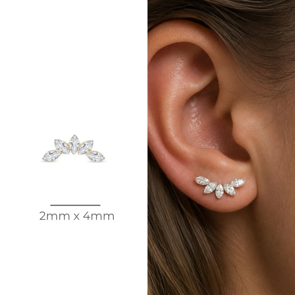 Helix Lotus Crawler Lab Grown Diamond Earring - Image 19