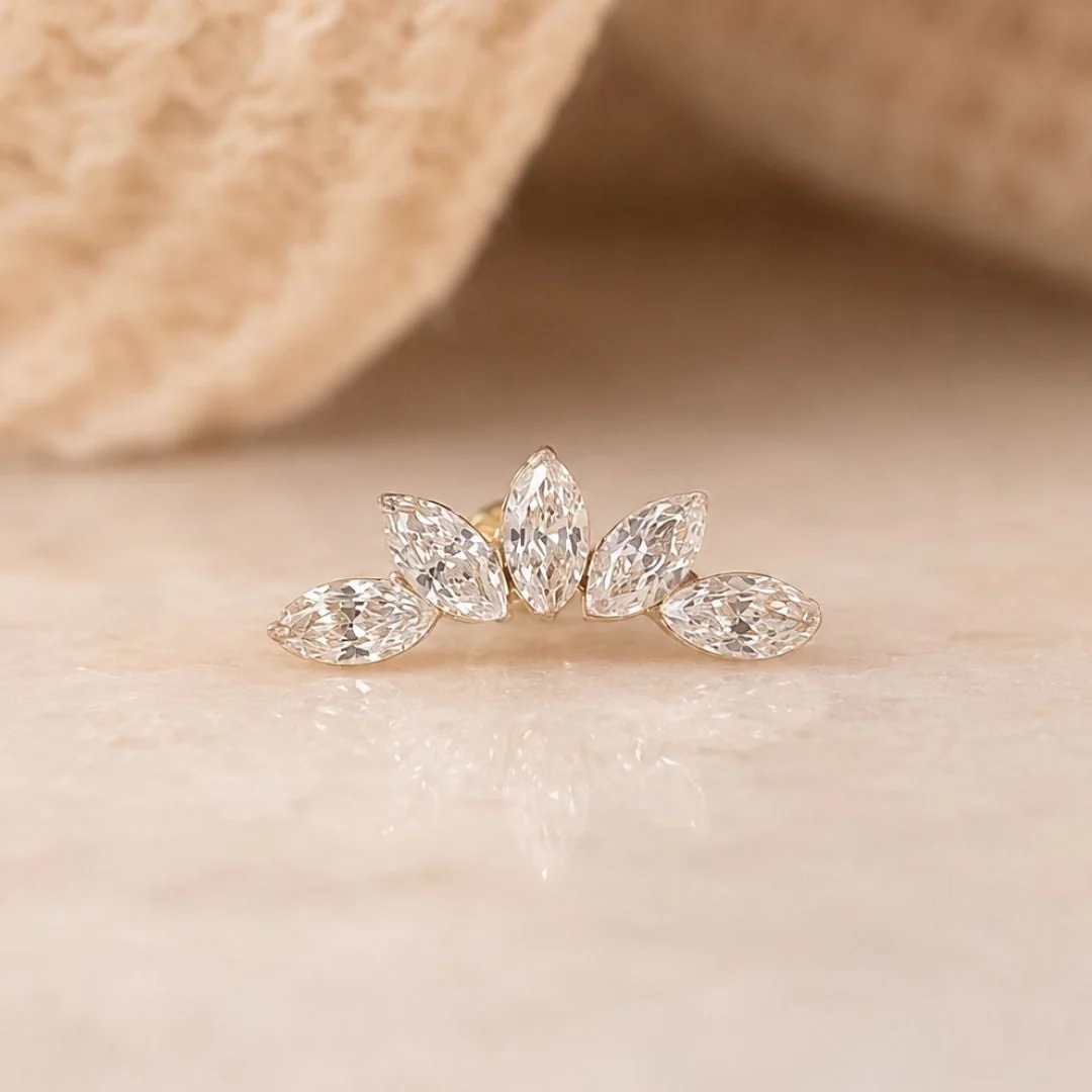 Helix Lotus Crawler Lab Grown Diamond Earring - Image 6