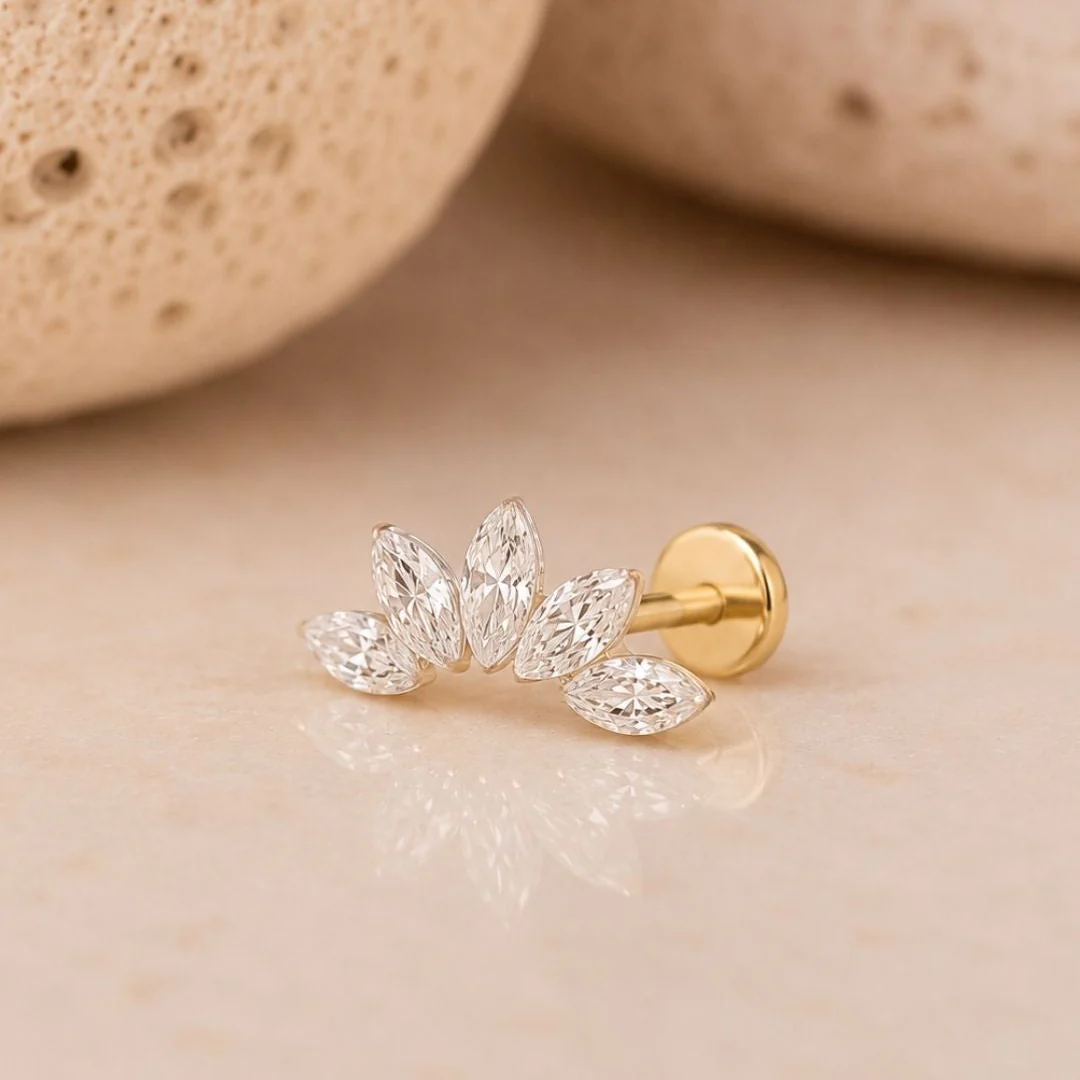 Helix Lotus Crawler Lab Grown Diamond Earring - Image 8